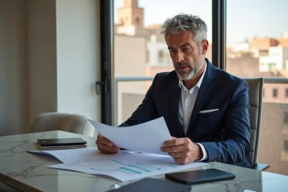 Homme d affaires en costume bleu dans un appartement marrakechi