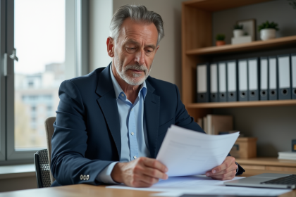 Homme d'âge moyen dans un bureau moderne en immobilier