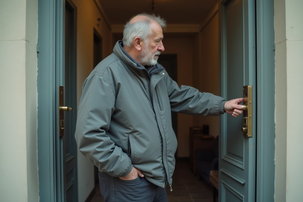 Homme inspectant la sécurité d'un immeuble résidentiel à Créteil face aux contraintes budgétaires